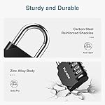 Puroma 2 Pack Combination Lock for Locker 4 Digit Outdoor Waterproof Padlock for School, Gym, Sports, Fence, Toolbox, Gate, Case, Outdoor, Hasp Storage (Black) - Image 5