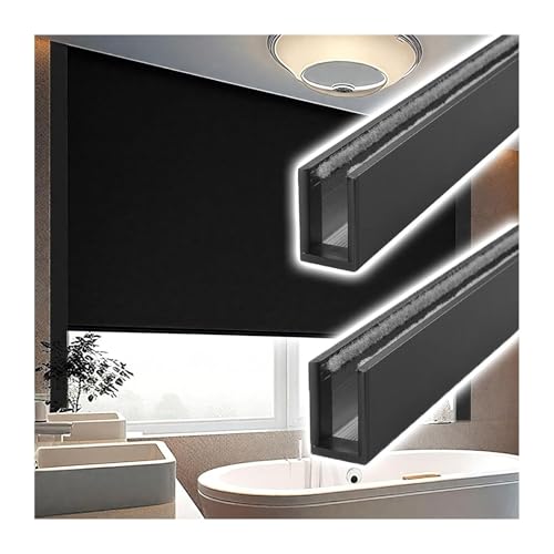 EBZFASO Guías Opacas de PVC, Tiras Opacas for Cortinas, Paquete de 2(2pieces Black,120cm)