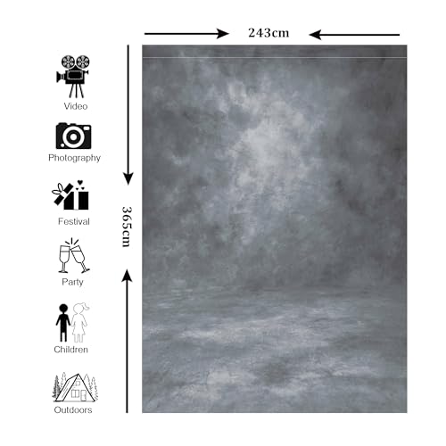 Fondo Fotográfico Textura Abstracta 8x12 pies Microfibra Gris miniatura 7