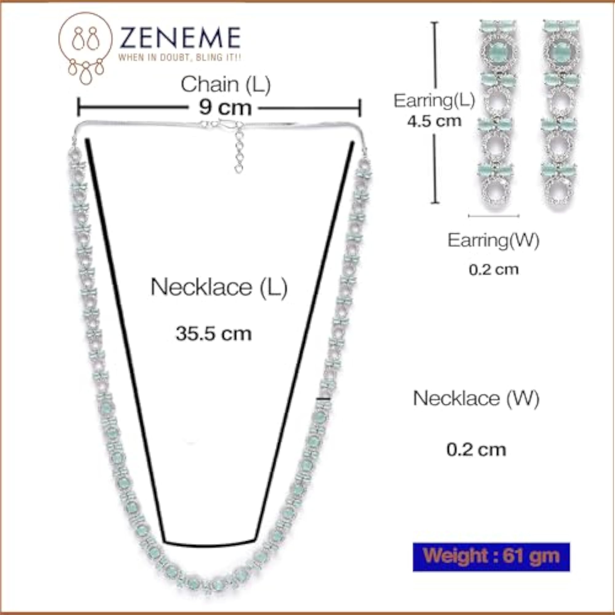 Circular AD Long Necklace Earring Set