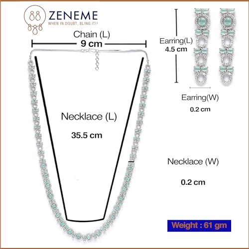 Circular AD Long Necklace Earring Set