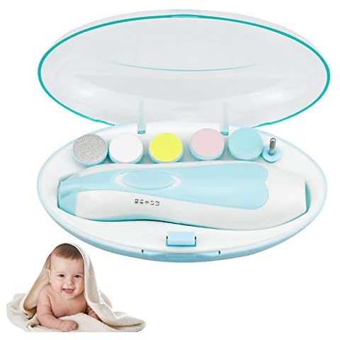 DESON Electric Baby Nail File Baby Nail Trimmer Baby Nail Buffer with Light Quiet 6 in 1 Electric Baby Nail Clipper for Newborn Kids Toes and Fingernails Care Cover