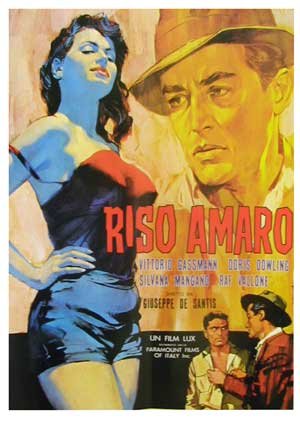 Riso Amoro Bitter Rice Huge Vintage PAPER Movie Poster Measures 40 x 27 Inches (100 x 70 cm ) approx