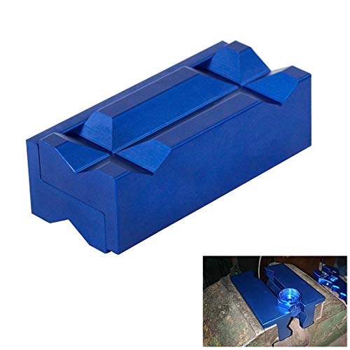 Ptnhz Aluminum 4" Vise Jaw Protective Inserts For Wide Array Of Vices - With Magnetic Back(Blue) #TOP5