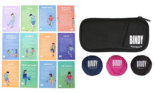 Bindyaus Bindy Australia Hacky Sack Balls For Kids Adults Bulk - 3 Pack - Footbag Set, Playing Cards, And Carry Case - Beach Toys Camping Games Juggling Toys For Teens #TOP3