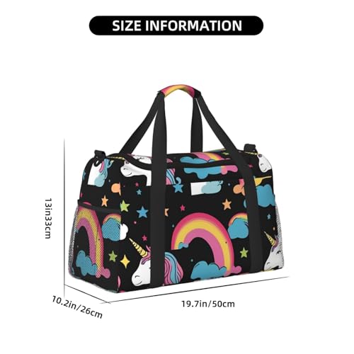unicorn accessories Print Foldable Carry On Tote Large Capacity Hand Carry Bag for Airplane Weekend Getaways4