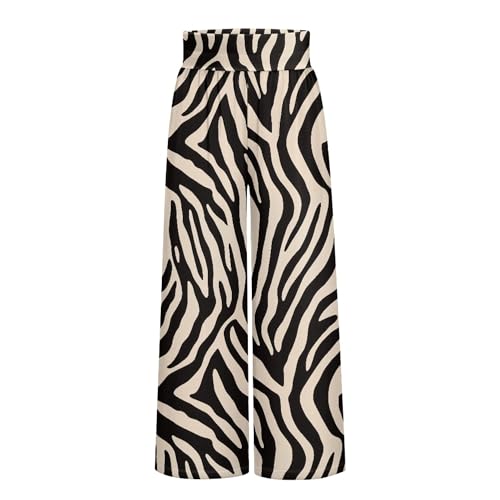 Modysero Elastic High Rise Wide Leg Pants for Women Loose Pants with Pockets Trendy Casual Flowy Womens Trousers