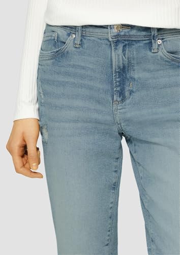 s.Oliver Dżinsy damskie Betsy – Slim Fit/Mid Rise/Slim Leg/Used Look, niebieski, 38W / 30L