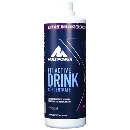 Multipower Fit Active Drink Konzentrat – Konzentrat zur Herstellung zuckerfreier Fitness Getränke für Sportler und zum Muskelaufbau – Schwarze Johannisbeere Geschmack – 1 x 1 l