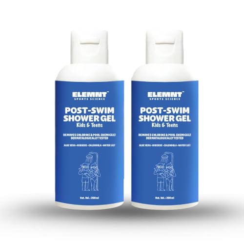 Image of Elemnt Post Swim Shower Gel for Kids & Teens | Chlorine & Odour Cleansing Body Wash | Dermatologically Tested Shower Gel | Vegan | Nourishing After Swimming Body Wash | Removes Chlorine & Soothes sensitive skin | 200 ML