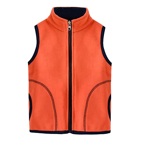 Betadog Baby Girls Boys Winter Warm Thick Cotton Sleeveless Vest Clothes Boy Coats 4t (Orange, 7-8 Years)