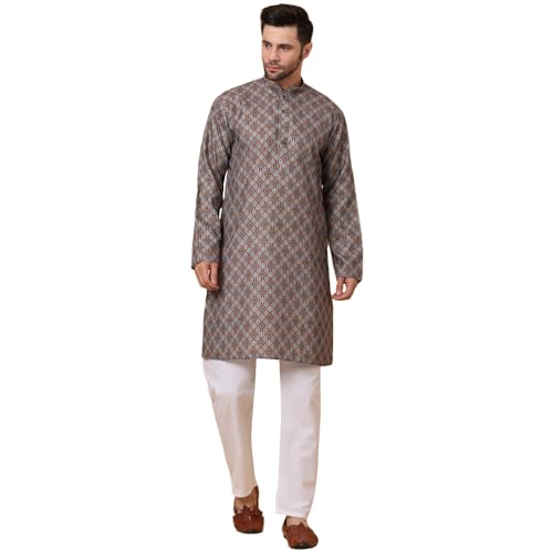 Image of KRAFT INDIA Men's Cotton Rich Stylish Ethnic Wear Kurta Pyjama