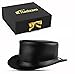 Fashion Leather top hat Made with Genuine Cowhide Leather Classic & Simple with Shapeable Brim for Formal & Special Occasions Black