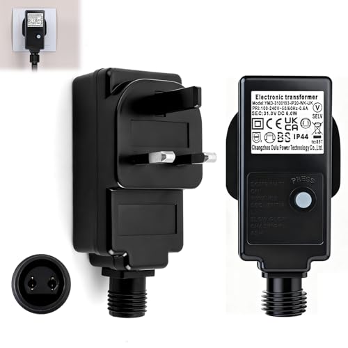 31V Transformer Plug for Christmas Lights 31V Outdoor Adapter with 8 Modes