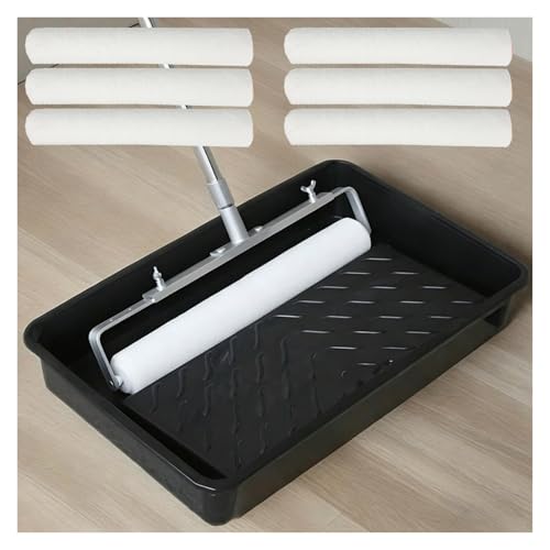 ERRULAN Large Paint Roller Kit for Home Interior Wall Ceiling, Adjustable Microfiber Painters Brush, Portable House Painting Supplies for All Latex and Oil Paints