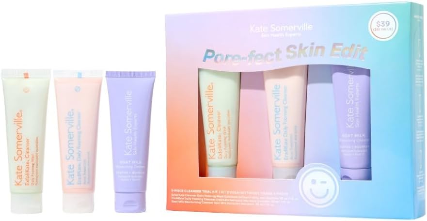 Kate Somerville Pore-fect Skin Edit Travel Kit : ExfoliKate, EradiKate, & Goat Milk Cleanser Holiday Gift Set