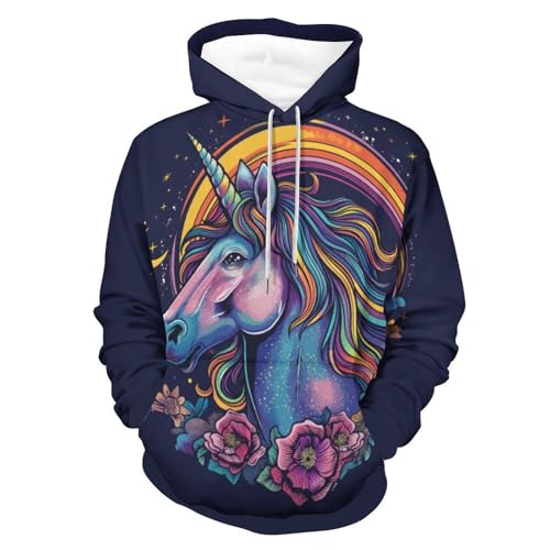 Sweatshirt Fleur de Lune pull motif licorne taille S manches longues pour adulte