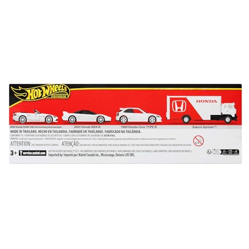 Hot Wheels Premium Collector Set Assortment - Honda Type R Heritage Ride On Toy 4 Mini Cars Ages 3+ Multi GMH39-987D