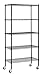 Muscle Rack MWS361872-BLK 5 Shelf Black Wire Mobile Shelving Unit, 72" Height, 36" Width, 18" Length