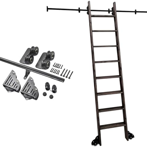 Kit de riel de 122 cm de tubo redondo para biblioteca con ruedas de piso