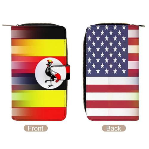 U.S.A Uganda Flag Long Wallet for Women Men Purses Coin Pouch Credit Card Holder Organizer3