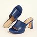 SKYSTERRY Navy High Heel Mules for Women Square Open Toe Platform High Chunky Block Heeled Sandals Fashion Wedding Party Dating Slip On Sandals Shoes Size 7