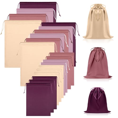 20 Pcs Satin Game Storage Bags for Women Men, M,L,XL, Pink
