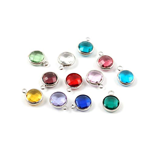Adabele 20Pcs Grade A April Diamond Clear Birthstone Charms 6Mm (0.24 Inch) Silver Plated Crystal Pendant Drop Beads For Jewelry Craft Making Ccp2-S4 #TOP4