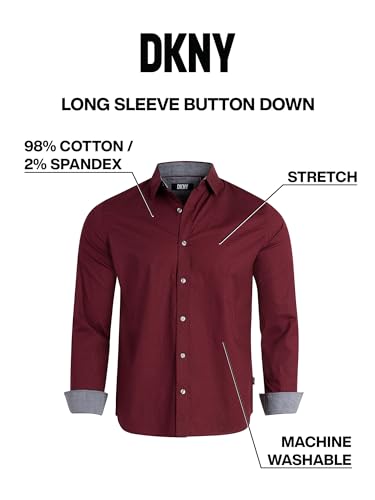 DKNY Men's Long Sleeve Button Down Shirt - Printed Mens Casual Button Up Shirts2