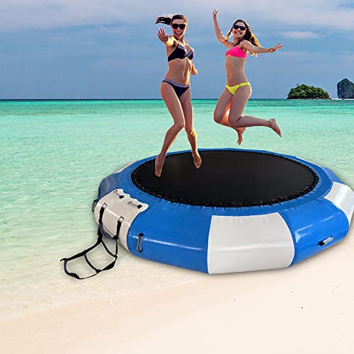 TONKOUM 10 Ft Inflatable Water Trampoline Bounce Swim Platform Inflatable ...