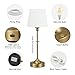 Kakanuo Cordless Table Lamps Rechargeable Set - 2 Pack Gold 4000mAH Battery Operated Lamps for Decor, 3000K Stepless Dimming Touch Wireless Lamp for Bedroom, Dining Table, Living Room, White Shade
