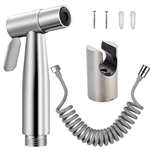 XPEX Ensemble 3 Pièces Douchette Wc Avect Support Et Flexible, Kit Douchette Wc, Pomme De Douche, Douchette Toilette Wc, Douchette Pour Wc,Flexible Douchette Wc Pour L'Hygiène Personnelle