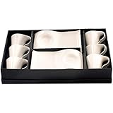 Red Vanilla Fare Set of 6 Espresso Cups and Saucers