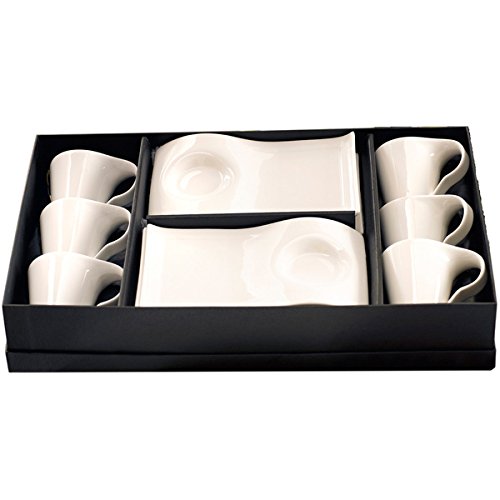 Red Vanilla Fare Set of 6 Espresso Cups and Saucers