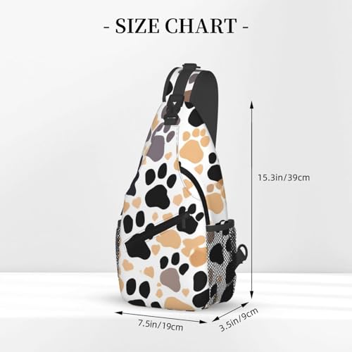 Mochila tipo bandolera con estampado de patas de perro para viaje miniatura 3