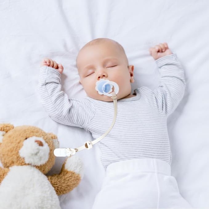 Miniatura 4 de Clip para chupete de silicona para bebé y niña, con una pieza neutra para bebé, para regalo de Navidad, paquete de 2