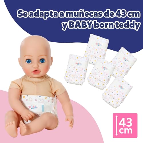 Miniatura 5 de Baby Born 5 Pañales Para Muñecas - Con Bonito Estampado Y Tiras Adhesivas - Accesorios Muñecas - Accesorios Adecuados Para Muñecas De 43 Cm