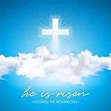 AOFOTO 7x7ft He is Risen Jesus Resurrection Cross Backdrop Christianism Church Decoration Happy...