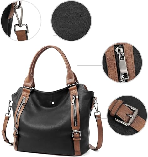 Image of INOVERA (LABEL) Faux Leather Shoulder Hobo Bags for Women and Girls - Stylish Ladies Handbag Purse with Long Strap