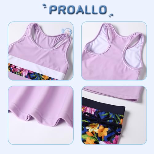 Image of Girls Bathing Suits Two Piece Vest Style Swimsuit with Boyshort Tankini Swimwear, 14-15 Years