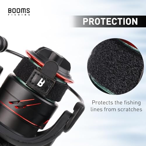Booms Fishing SB1 Fishing Reel Belts, 4 Pack Fishing Line Spool Protector, Fishing Reel Accessories, Nylon Elastic Straps, Size M for 2000~3000 Reels