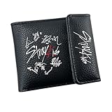ADDLIVE K-Pop Stray Kids Merch, Stray Kids Wallet, Stray Schwarz Unisex Geldbeutel für Stay, SKZ PU Leder Portmonee, Geburtstagsgeschenke für Freunde und Fans (Schwarz)