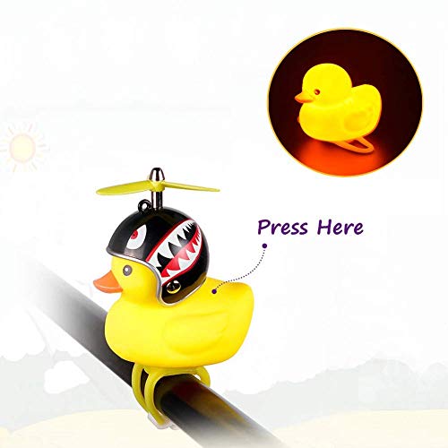 Nekrash Duck Bike Bell, Rubber Duck Bicycle Accessories With Led Light, Cute Propeller Handlebar Bicycle Horns For Kids Toddler Children Adults Sport Outdoor #TOP2