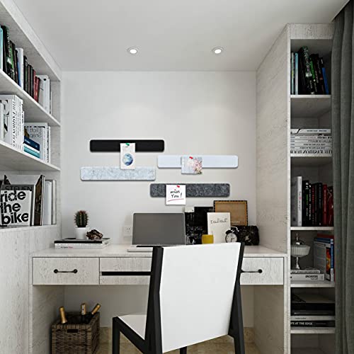 Uoisaiko Felt Pin Board Bar 13"X2", Pack Of 8 Bulletin Board Strips With 40 Push Pins, Home Office Memos Notice Boards Felt Wall Tiles #TOP2