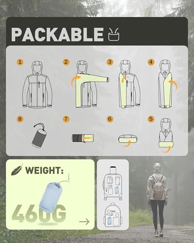 Image of 33,000ft Packable Rain Jacket for Women Waterproof Raincoats with Hood