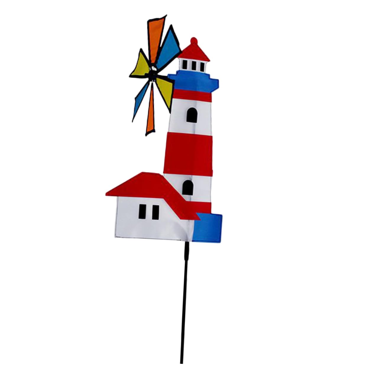 Toddmomy Rainbow Colorful Six Wheeled Windmill for Outdoor Garden Decor Fun Backyard Spinner Lightweight Cloth Design for Parties and Home Decoration