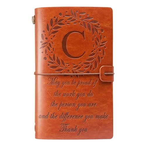 Thank You Gifts Monogrammed Initial Leather Journal Make a Differ...