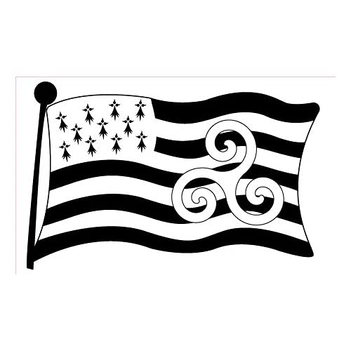 Bretagne Breizh triskele drapeau autocollant adhésif sticker logo 54 - Taille : 8 cm