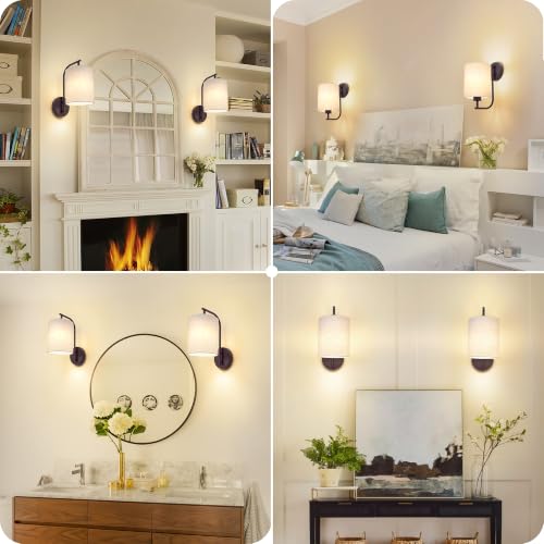 Image of MATAMEYE Battery Operated Wall Sconce Set of 2, Dark Chocolate Wall Light