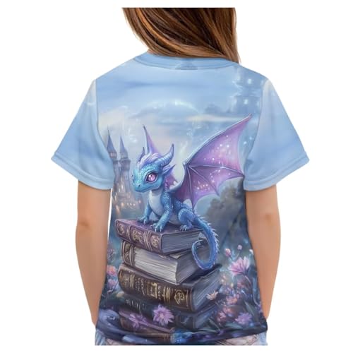 Image of WELLFLYHOM Kids Tshirts Girls Boys Short Sleeve Crewneck Tees Shirts Casual Sport Pullover Tops Size 3-16 Years